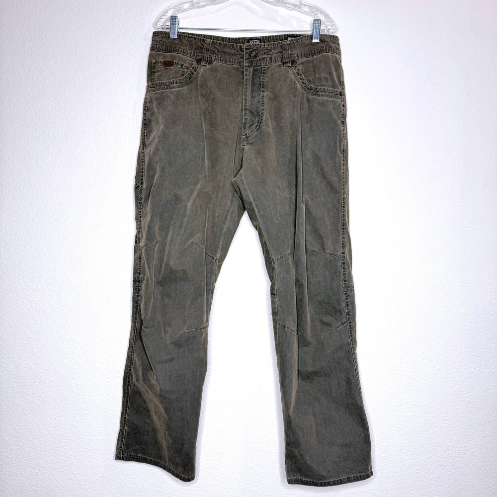 KUHL REVOLVR Vintage Patina Dye Pants Mens 35x30 Brown Cargo Outdoor Hiking - Picture 4 of 12
